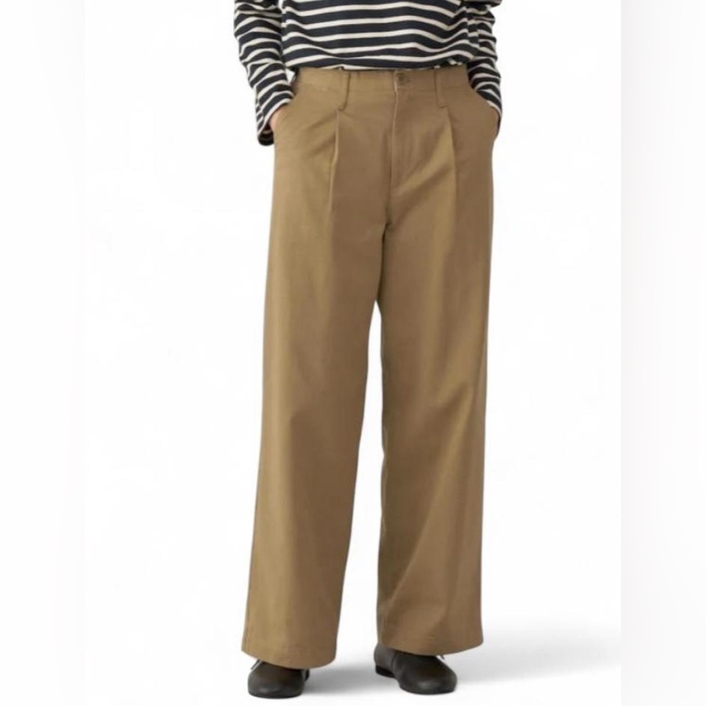 MUJI Slub Yarn Chino Darted Wide Pants size Medium